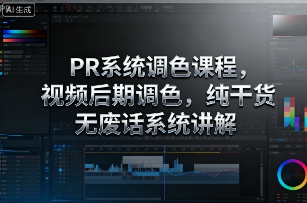 PR系统调色课程，视频后期调色，纯干货无废话系统讲解-超级会员网