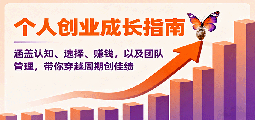 个人创业成长指南：涵盖认知、选择、赚钱，以及团队管理，带你穿越周期创佳绩-超级会员网