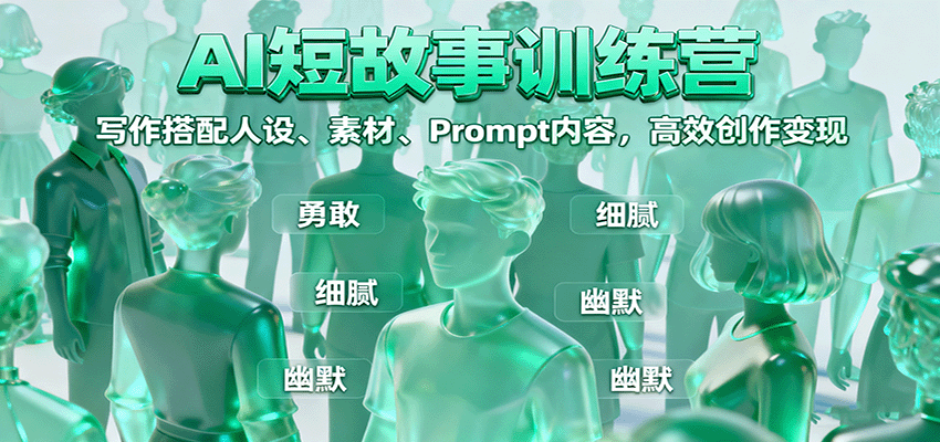 AI短故事训练营：写作搭配人设、素材、Prompt内容，高效创作变现-超级会员网