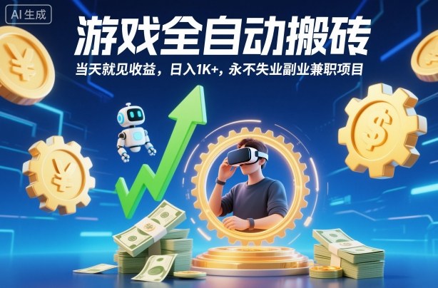 游戏全自动搬砖，当天就见收益，日入1K+，永不失业副业兼职项目【揭秘】-超级会员网