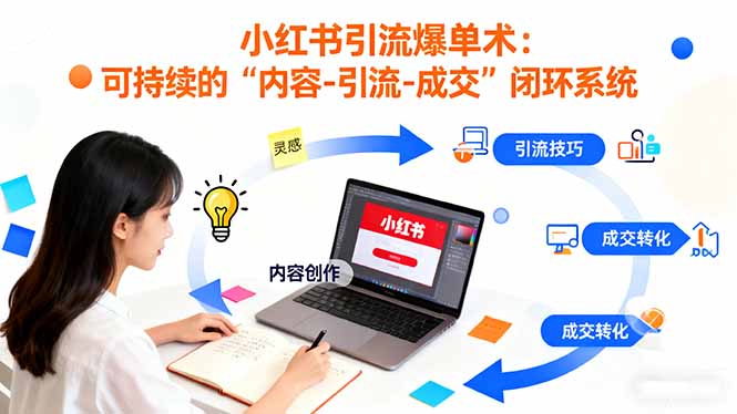小红书引流爆单术：构建一套低成本 可持续的“内容-引流-成交”闭环系统-超级会员网