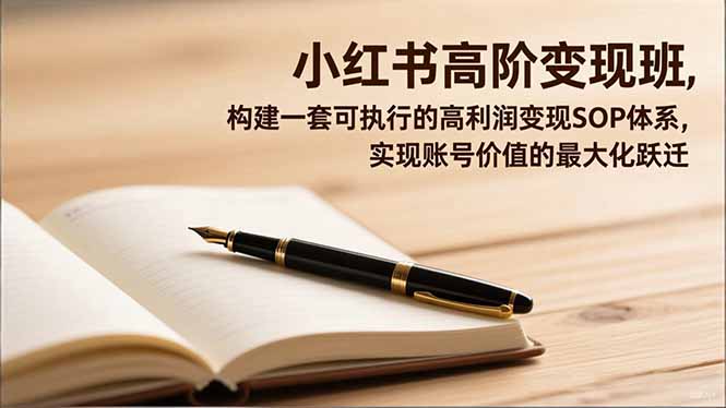 小红书高阶变现班，构建一套可执行的高利润变现SOP体系，实现账号价值的最大化跃迁-超级会员网