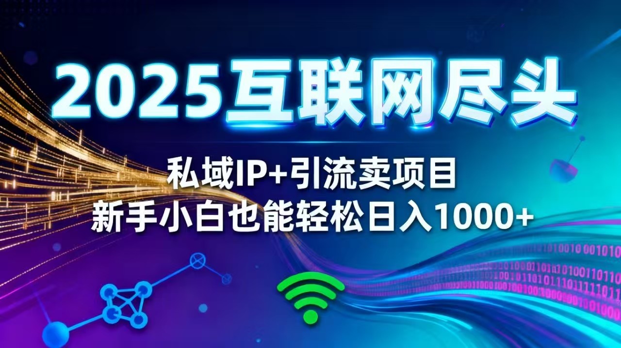 2025网创尽头王炸项目！私域 IP + 精准引流，新手小白在家躺赚日入 1000+-超级会员网