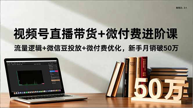 视频号直播带货+微付费进阶课：流量逻辑+微信豆投放+微付费优化，新手月销破50万-超级会员网