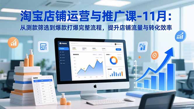 淘宝店铺运营与推广课-11月：从测款筛选到爆款打爆完整流程，提升店铺流量与转化效率-超级会员网