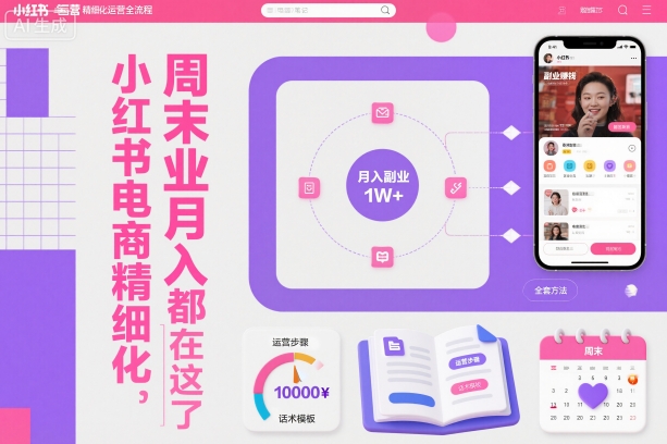 小红书电商精细化运营全流程，周末副业月入1W+，全套方法都在这了-超级会员网