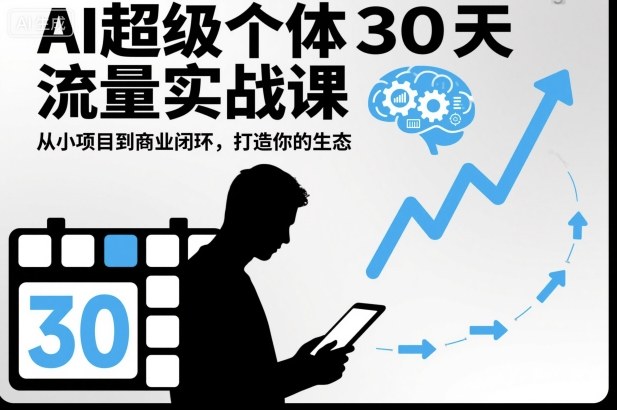 AI超级个体30天流量实战课，从小项目到商业闭环，打造你的生态-超级会员网