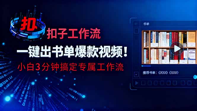 利用扣子工作流一键生成书单爆款视频，小白三分钟搞定专属工作流-超级会员网