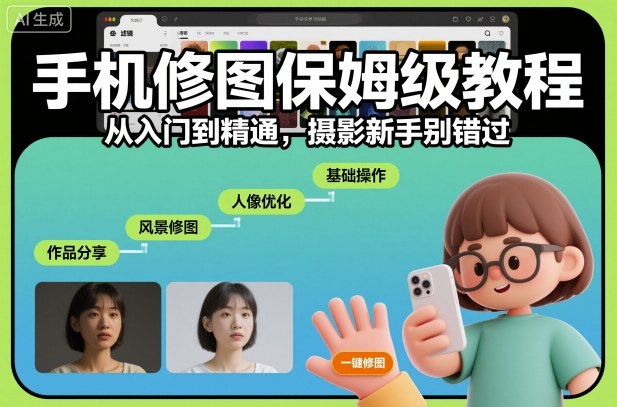 手机修图保姆级教程，从入门到精通，摄影新手别错过-超级会员网