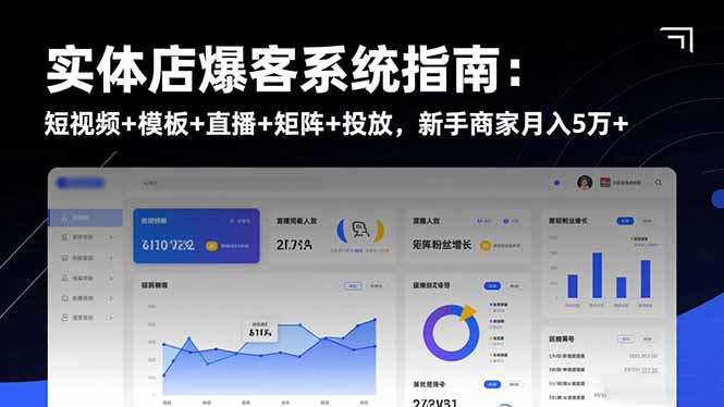 实体店爆客系统指南：短视频+模板+直播+矩阵+投放，新手商家月入5万+-超级会员网