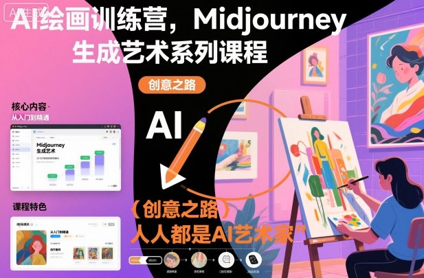 AI绘画训练营，Midjourney生成艺术系列课程，人人都是AI艺术家-超级会员网