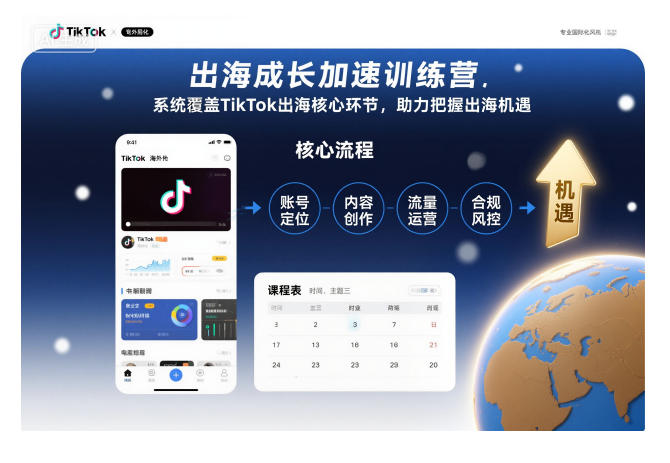 出海成长加速训练营，系统覆盖TikTok出海核心环节，助力把握出海机遇(更新)-超级会员网