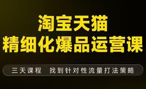 猫课子幽·淘宝天猫精细化爆品运营【音频+字幕+文档】(9月12-14杭州线下课)-超级会员网