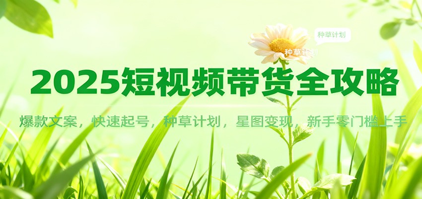 2025短视频带货全攻略：爆款文案，快速起号，种草计划，星图变现，新手零门槛上手-超级会员网