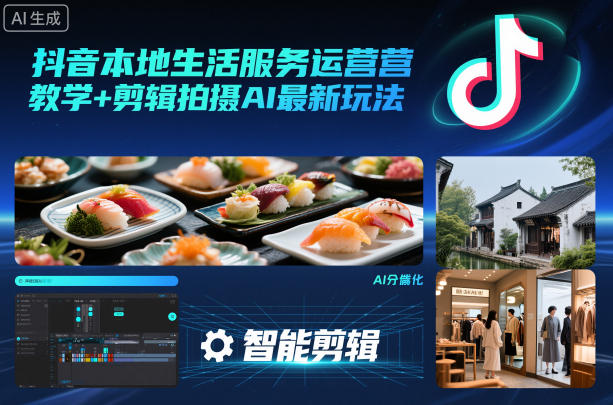 抖音本地生活服务运营教学+剪辑拍摄AI最新玩法-超级会员网