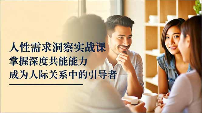人性需求洞察实战课，掌握深度共感能力，成为人际关系中的引导者-超级会员网