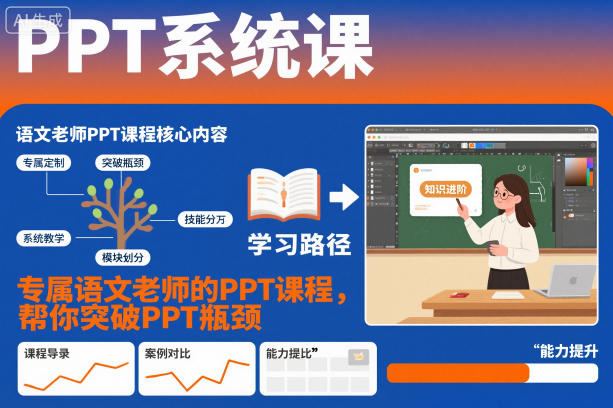 PPT系统课，专属语文老师的PPT课程，帮你突破PPT瓶颈-超级会员网