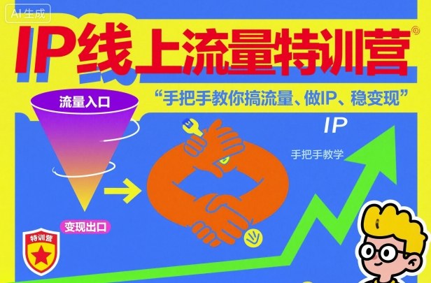 IP线上流量特训营，手把手教你搞流量、做IP、稳变现-超级会员网