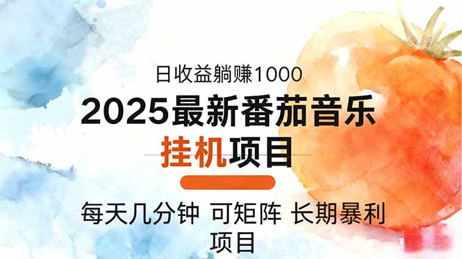 2025年最新番茄音乐人挂机项目，每天几分钟，月入1000＋，可矩阵，一台...-超级会员网