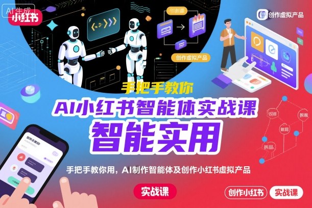 AI小红书智能体实战课，手把手教你用AI制作智能体及创作小红书虚拟产品，提效+内容商业化(更新)-超级会员网