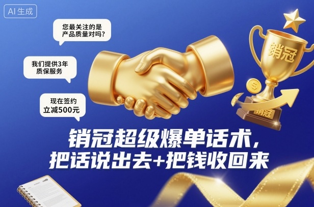 销冠超级爆单话术，把话说出去+把钱收回来-超级会员网