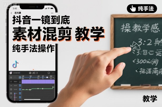 抖音一镜到底素材混剪教学，纯手法操作-超级会员网