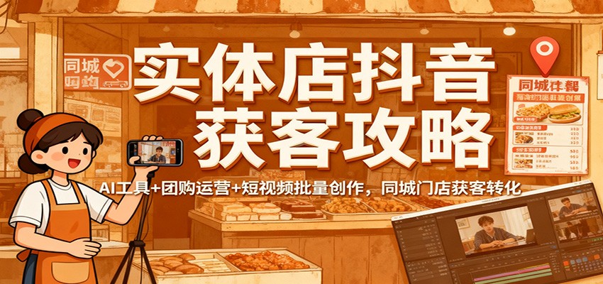 实体店抖音获客攻略：AI工具+团购运营+短视频批量创作，同城门店获客转化-超级会员网