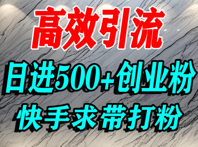 怎么打创业粉？快手求带视角精准引流创业粉，宝妈、学生群体日进500+精准流量-超级会员网