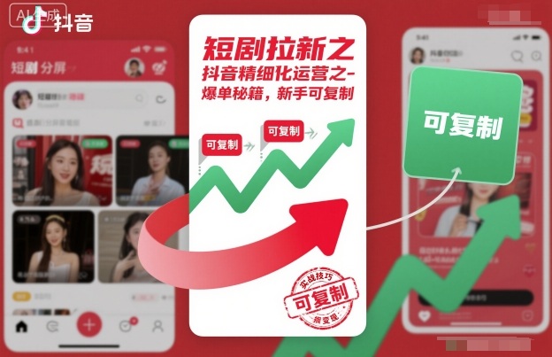 短剧拉新之抖音精细化运营之爆单秘籍，新手可复制-超级会员网