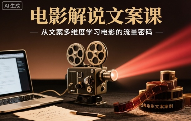 电影解说文案课，从文案多维度学习电影的流量密码-超级会员网