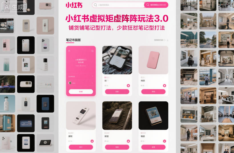 小红书虚拟矩阵玩法3.0，铺货铺笔记型打法，少款狂怼笔记型打法-超级会员网