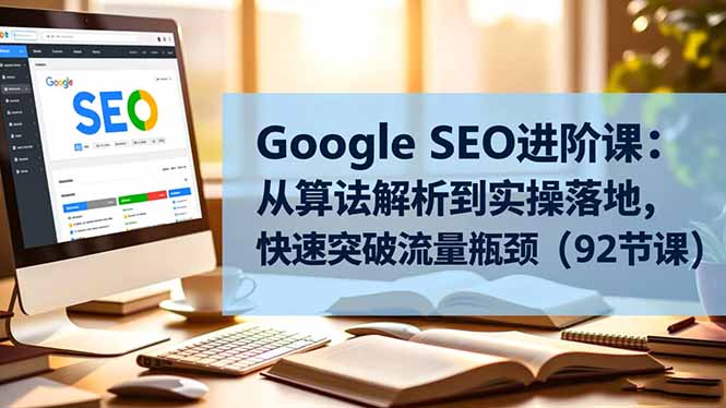 Google SEO进阶课：从算法解析到实操落地，快速突破流量瓶颈(92节课-超级会员网