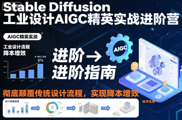 Stable Diffusion工业设计AIGC精英实战进阶营，彻底颠覆传统设计流程，实现降本增效-超级会员网