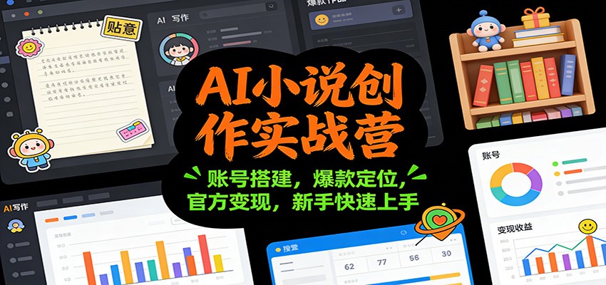 AI小说创作实战营：账号搭建，爆款定位，官方变现，新手快速上手-超级会员网