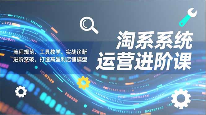 淘系系统运营进阶课2.0，流程规范、工具教学、实战诊断，进阶突破，打造高盈利店铺模型-超级会员网