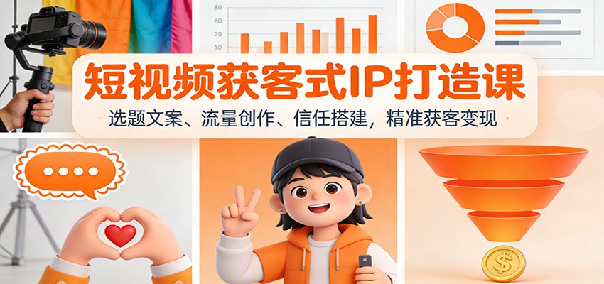 短视频获客式IP打造课：选题文案、流量创作、信任搭建，精准获客变现-超级会员网