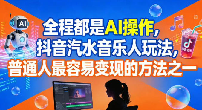 全程都是AI操作，抖音汽水音乐人玩法，普通人最容易变现的方法之一-超级会员网