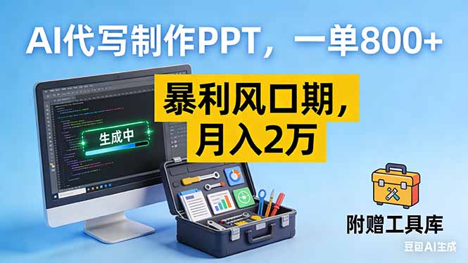 AI代写制作PPT，一单800+， 暴利风口期，月入2万【附工具】-超级会员网