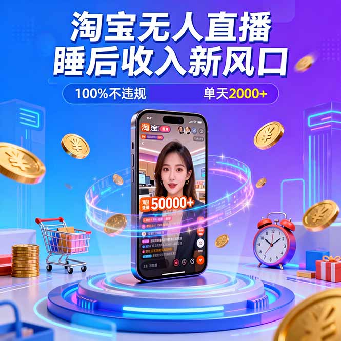 淘宝无人直播，不违规不封号，直播100小时卖了5万，年底旺季！-超级会员网