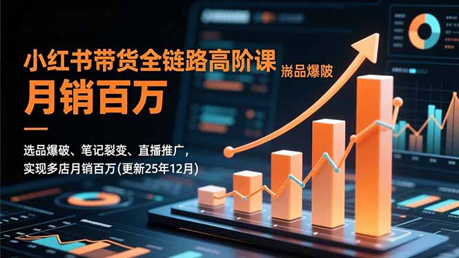 小红书带货全链路高阶课，选品爆破、笔记裂变、直播推广，实现多店月销百万(更新25年12月-超级会员网
