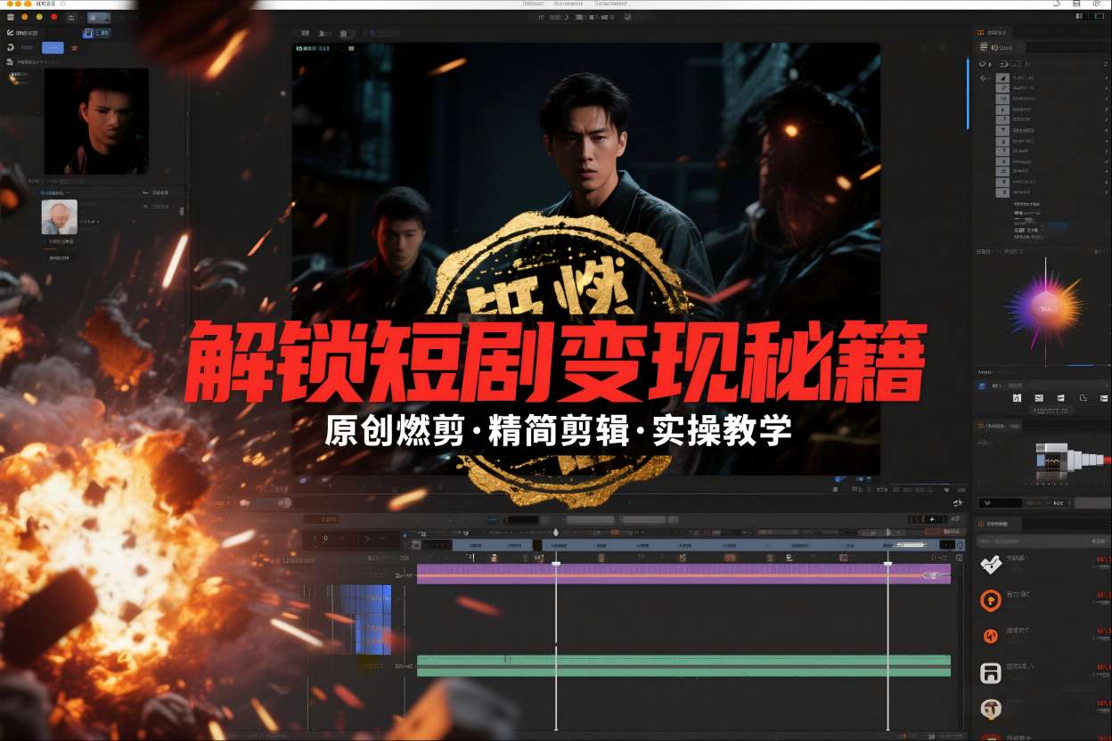 短剧拉新之原创燃剪精简剪辑实操课，解锁短剧变现秘籍-超级会员网