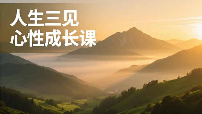 人生三见心性成长课，见天地众生自己，搞透人性安顿身心，活出清晰自我，内在富足无价-超级会员网