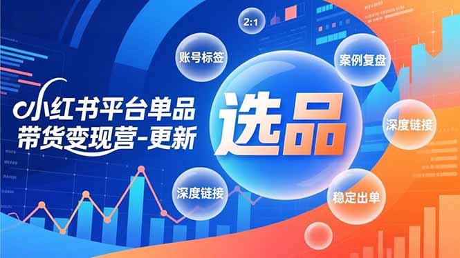 小红书平台单品带货变现营-更新，极致选品、账号标签、案例复盘，深度链接，快速启动稳定出单-超级会员网