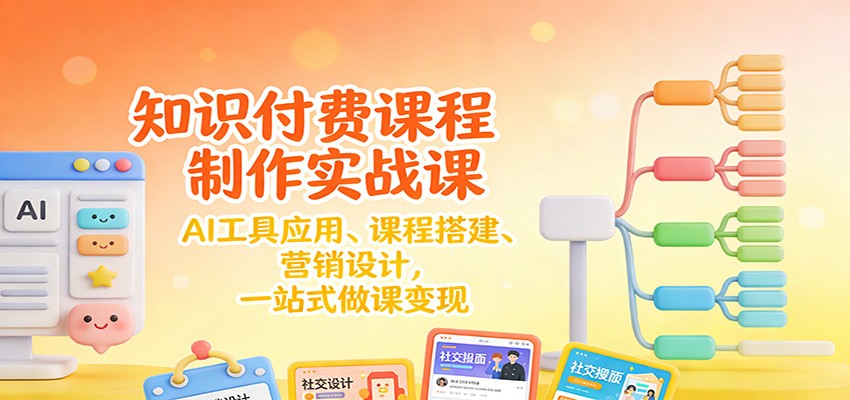知识付费课程制作实战课：AI工具应用 、课程搭建、营销设计，一站式做课变现-超级会员网