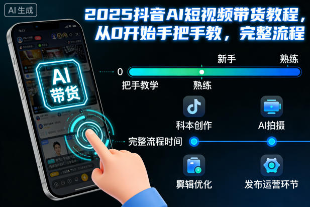 2025抖音AI短视频带货教程，从0开始手把手教，完整流程-超级会员网