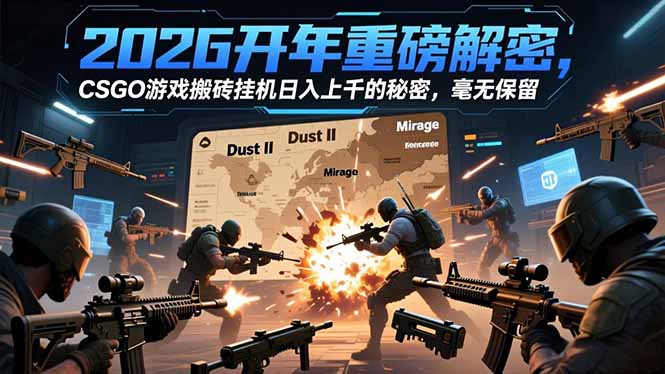 2026开年重磅解密，CSGO游戏搬砖挂机日入上千的秘密，毫无保留-超级会员网