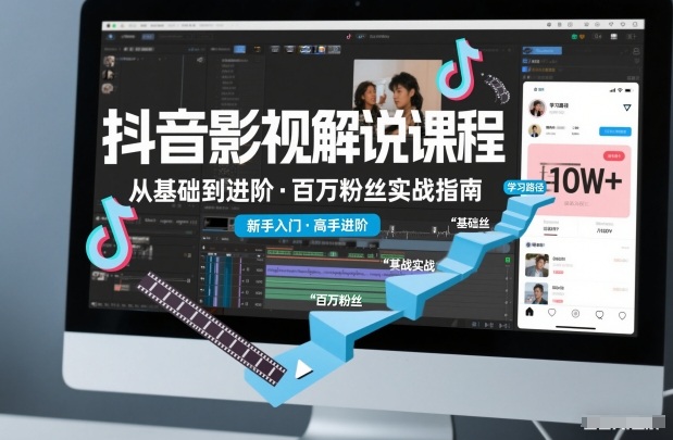 抖音百万粉丝影视解说课程，基础到进阶课，适合新手和进阶学习-超级会员网
