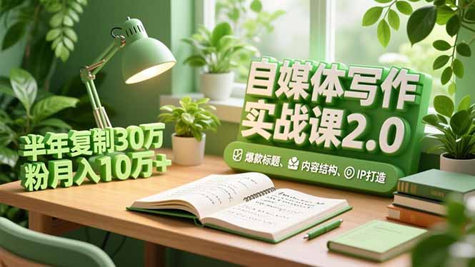 自媒体写作实战课2.0，爆款标题、内容结构、IP打造，半年复制30万粉月入10万+-超级会员网