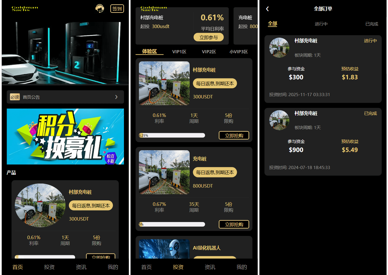 Fidelity充电桩投资理财系统源码-前端uniapp纯源码+后端PHP-超级会员网