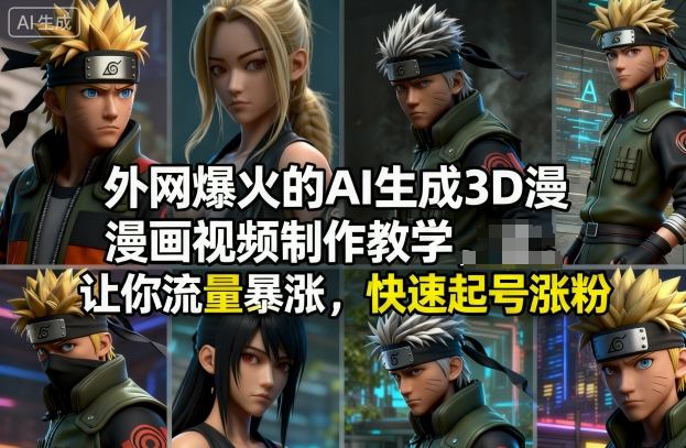外网爆火的AI生成3D漫画视频制作教学，让你流量暴涨，快速起号涨粉！-超级会员网